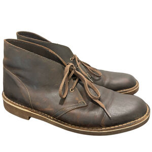 Clarks Mens Size 12 Chukka Boots Brown Leather Lace Up 2608228 3120